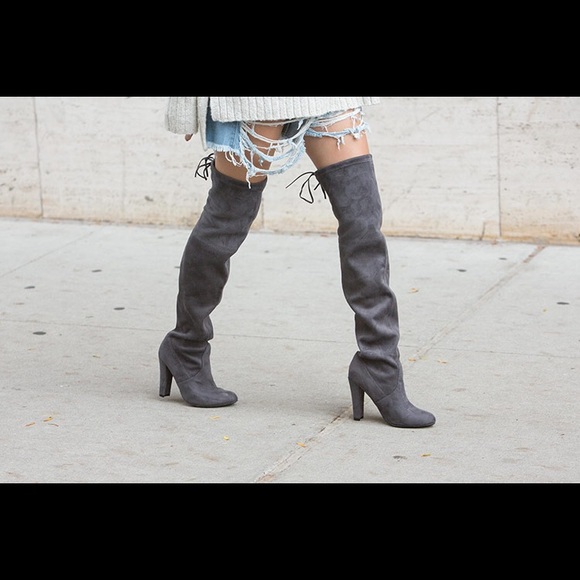 steve madden grey thigh high boots